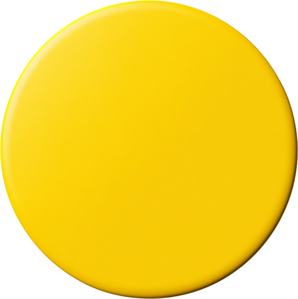 A vibrant, smooth, and glossy yellow circle stands out against a stark black background, radiating light and grabbing your attention with its hue. png