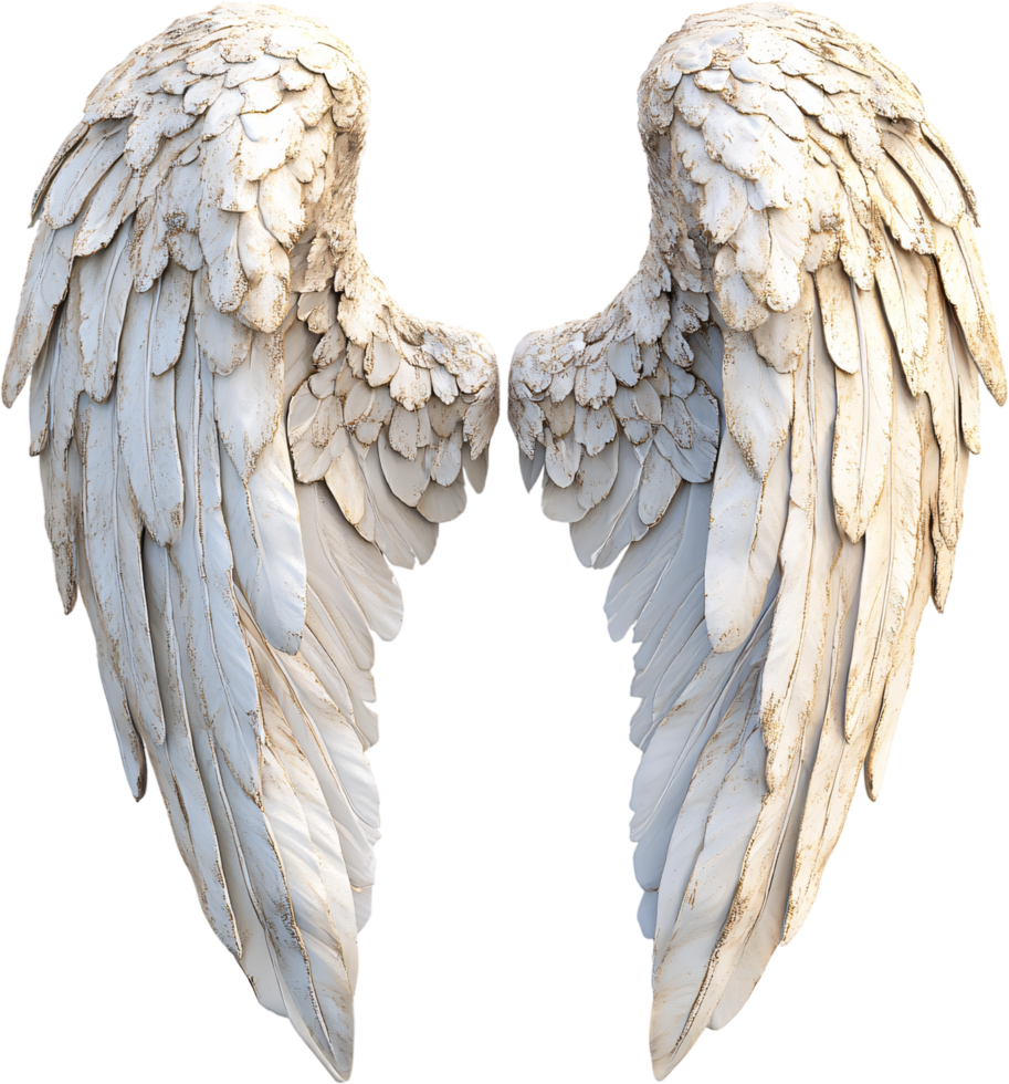 Majestic angel wings with intricate feather detailing. Symbolizing freedom, spirituality, and divine beauty. A celestial work of art. png