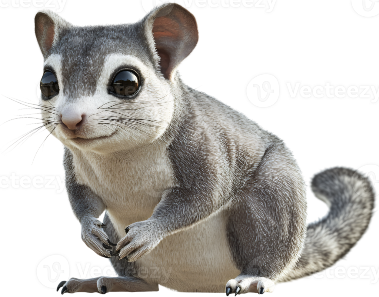 Cute and endearing, this digital rendering of a chinchilla-like creature captures its charm with soft fur and expressive eyes. png