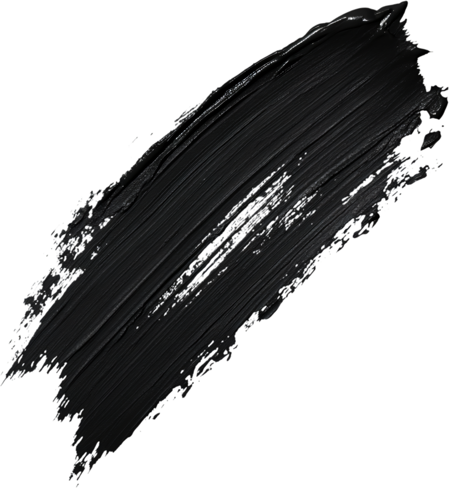 Striking black paint stroke, creating a visual statement of artistic expression and texture on a dark canvas for a dramatic effect. png