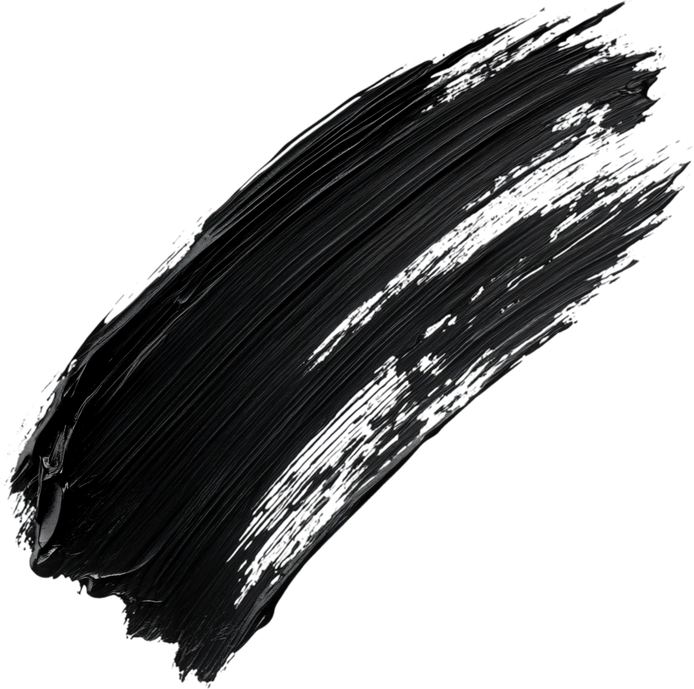 Dramatic black streak on a dark backdrop. The texture reveals a fluid quality, creating a sense of depth and artistic expression. png