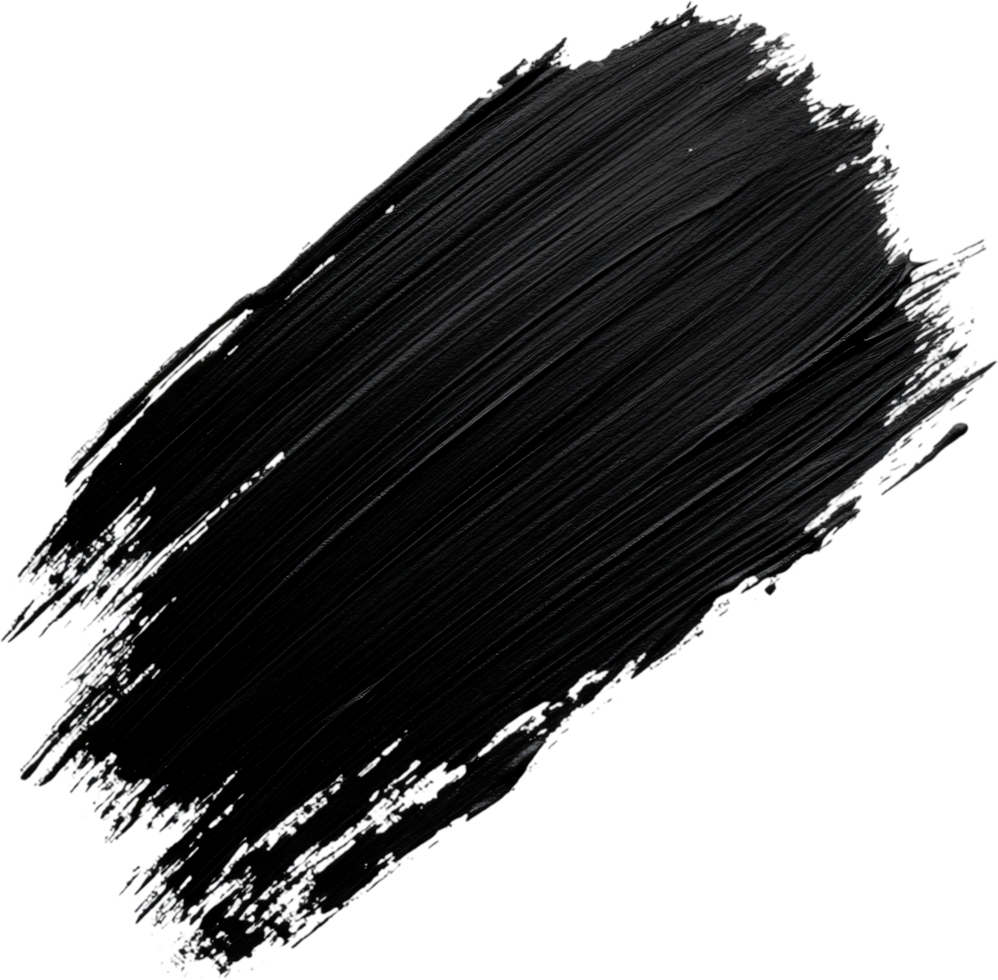 A single, dark black brushstroke appears diagonally across the composition against a dark background, creating a bold, textural effect. png