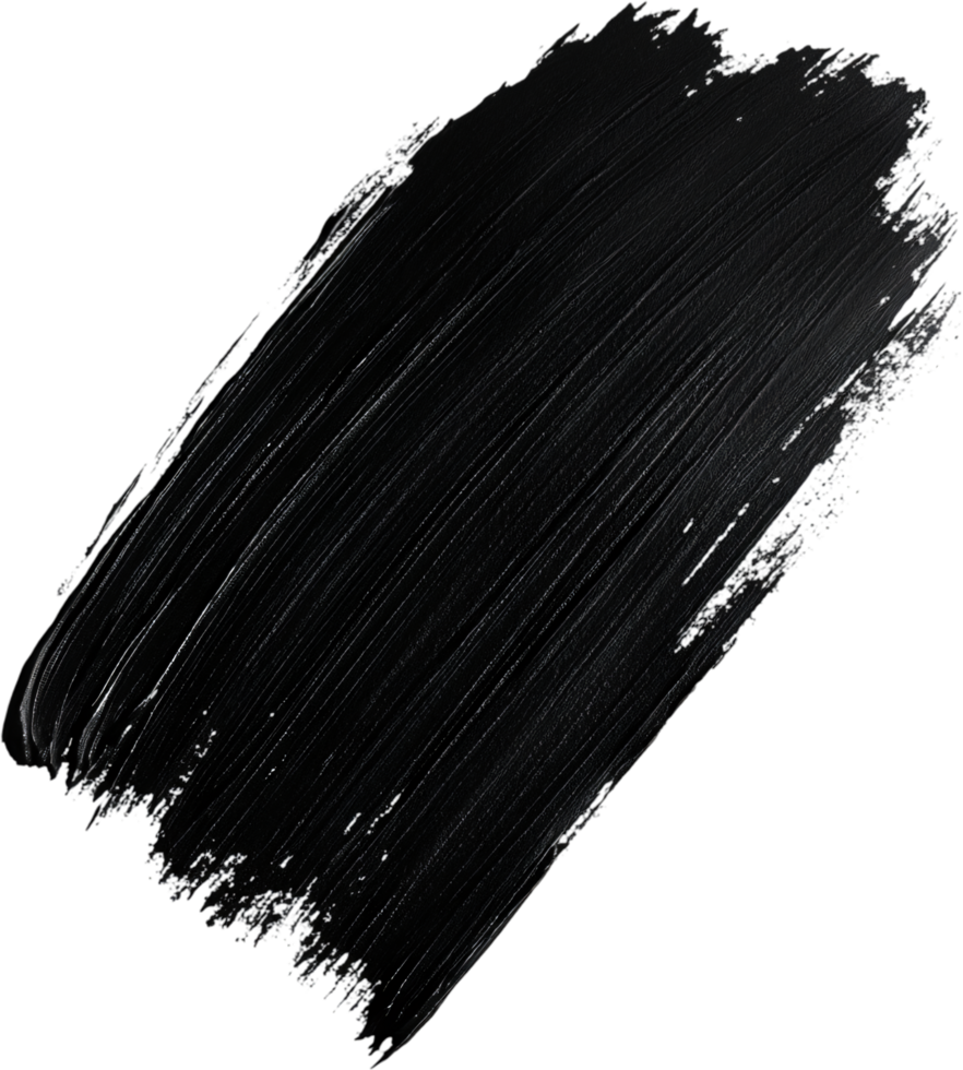 Black paint stroke against a stark backdrop. The brushstroke reveals texture and depth, creating a visual contrast against the dark background. png