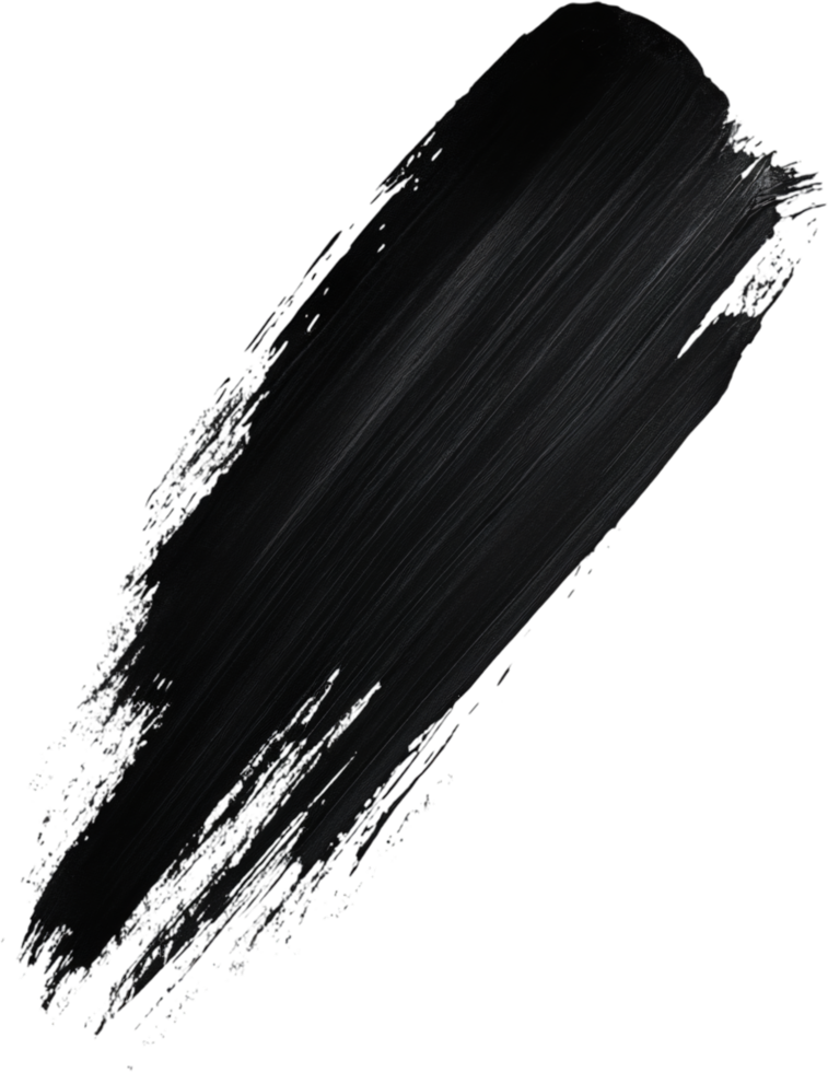 Abstract black smear isolated on a dark background. Minimalist style. Dark paint swatch for artistic projects and design elements. png