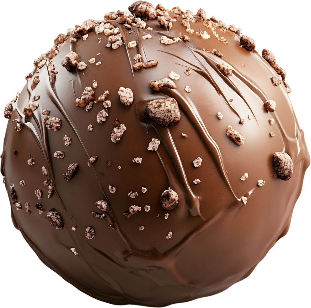 Indulge in rich, decadent chocolate. Smooth, creamy, and topped with flavorful sprinkles, it's a perfect treat for any chocolate lover. png