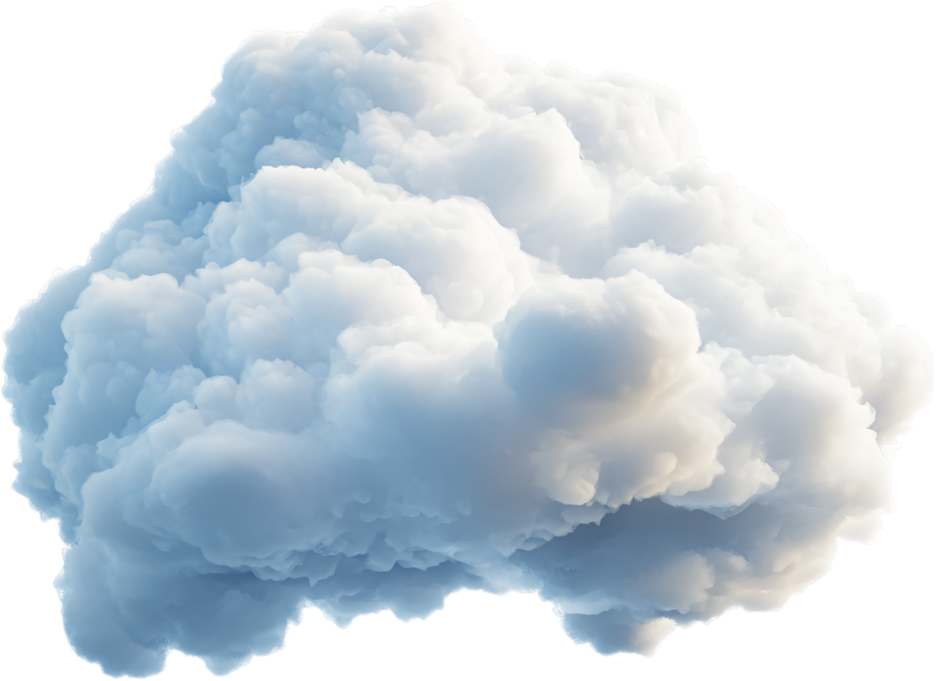 A billowing cloud formation in the sky, showcasing a gradient of colors from light blue to white. This suggests a blend of sun and atmosphere. png