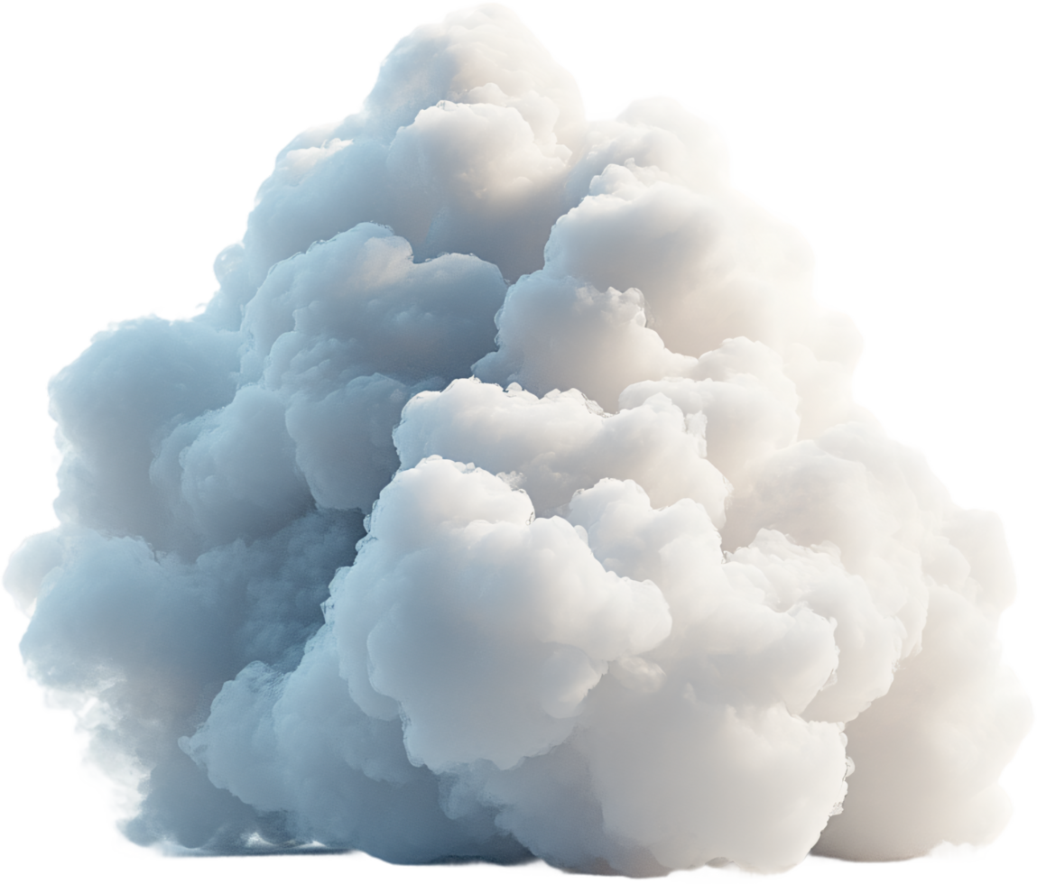 A colossal cloud formation dominates the scene, its fluffy white texture contrasted against a dark background. The overall feeling is dreamy. png