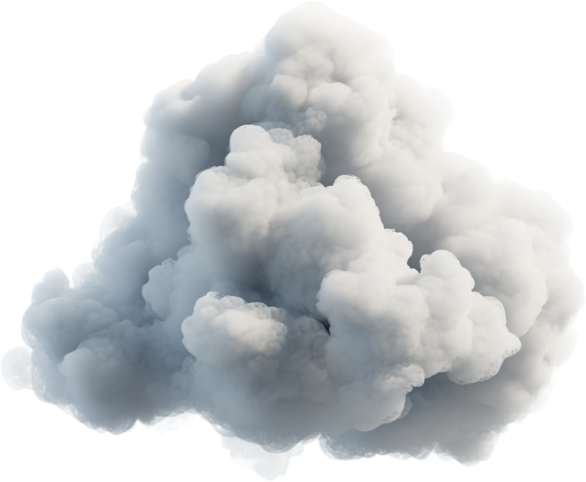 A large, fluffy cloud dominates the frame, exhibiting soft texture and shading. It's visually striking and resembles a dense explosion. png
