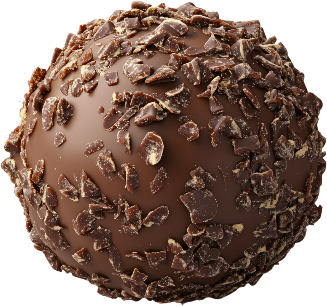 Decadent chocolate truffle delight. A harmonious blend of smooth chocolate and crunchy textures creates a symphony of flavors, irresistible temptation. png