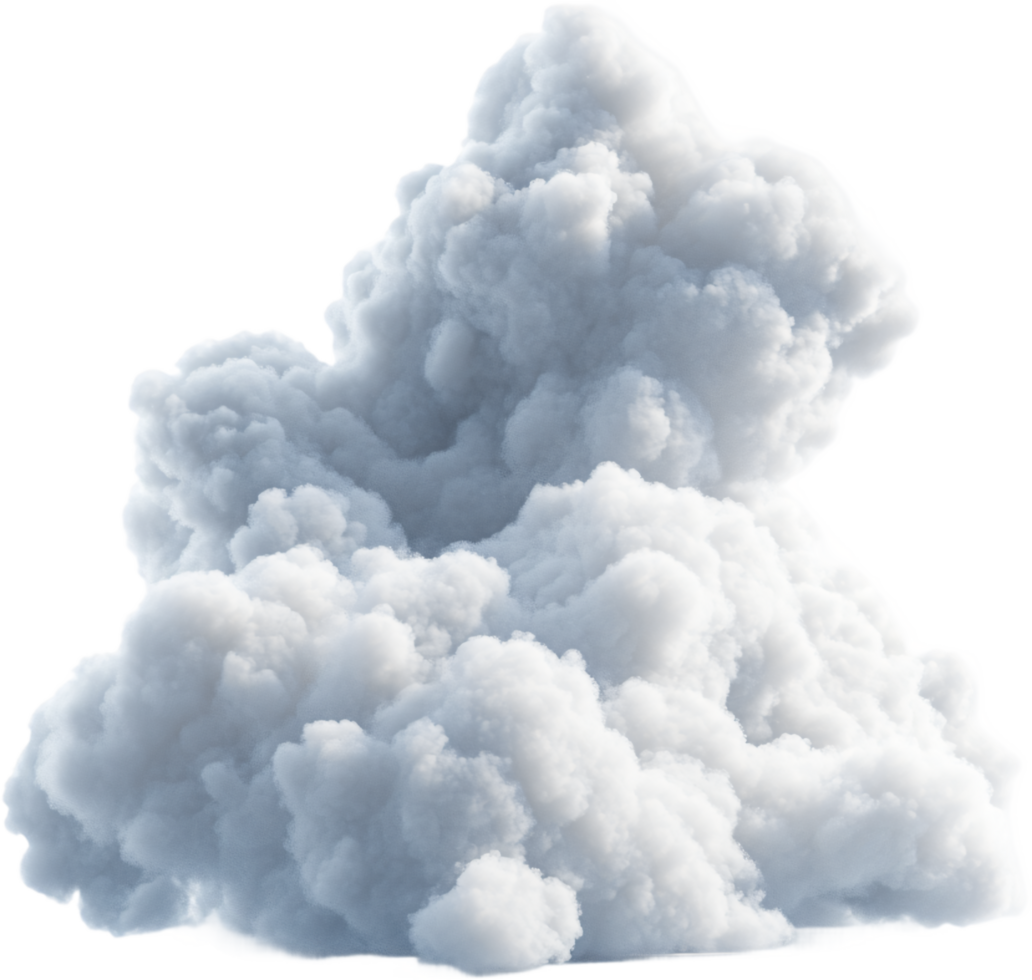 Fluffy cumulus cloud formation. Weather phenomenon, white and billowing, adds a dynamic element to skies, creating visually striking scenery. png