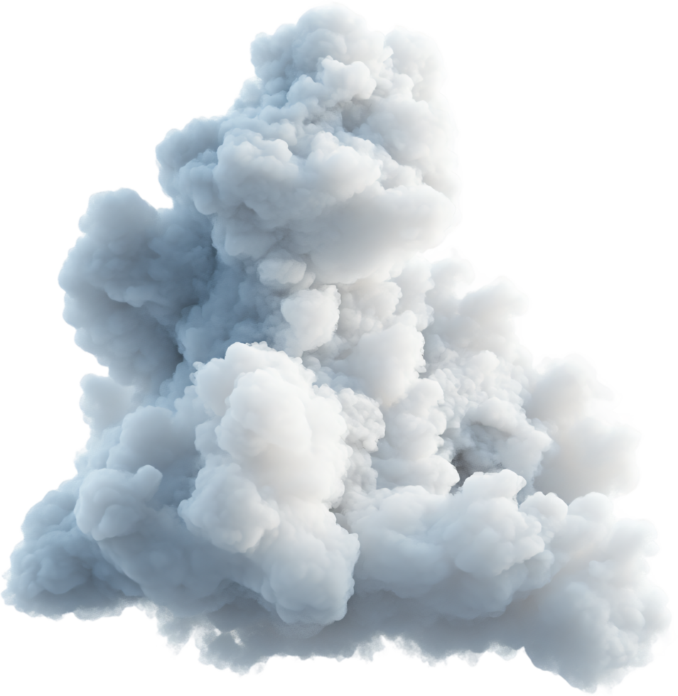 Enormous cloudscape formation, A towering mass of puffy, bright white clouds dominates the view against a black background. png