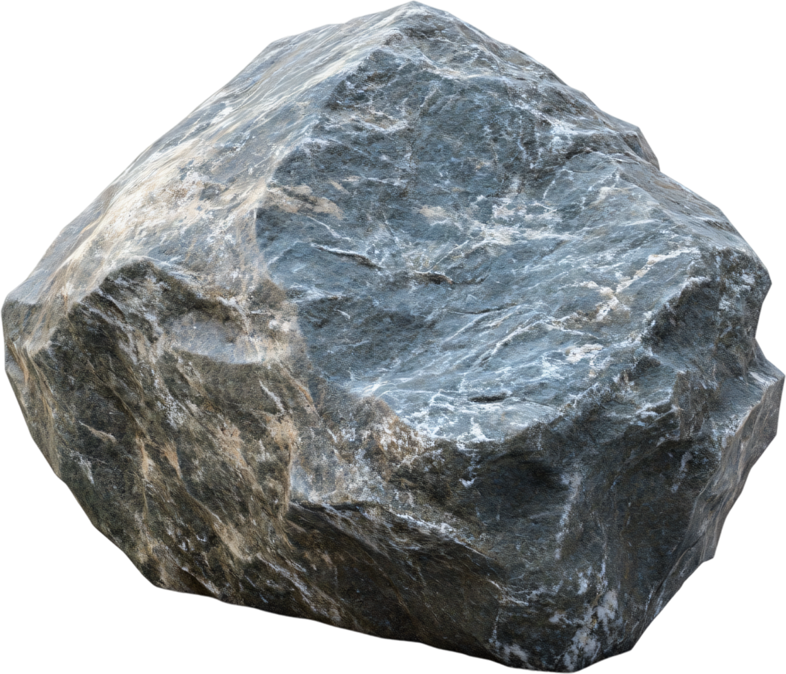 A close-up shot reveals a large, gray rock with intricate patterns and textures. It is a beautiful display of nature's artwork. png