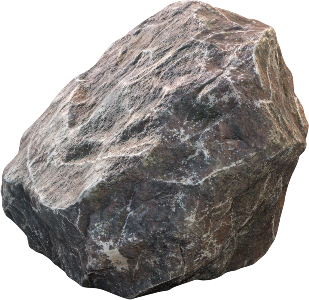 A large, weathered rock formation with visible textures and patterns, showcasing natural erosion and geological processes over time. png