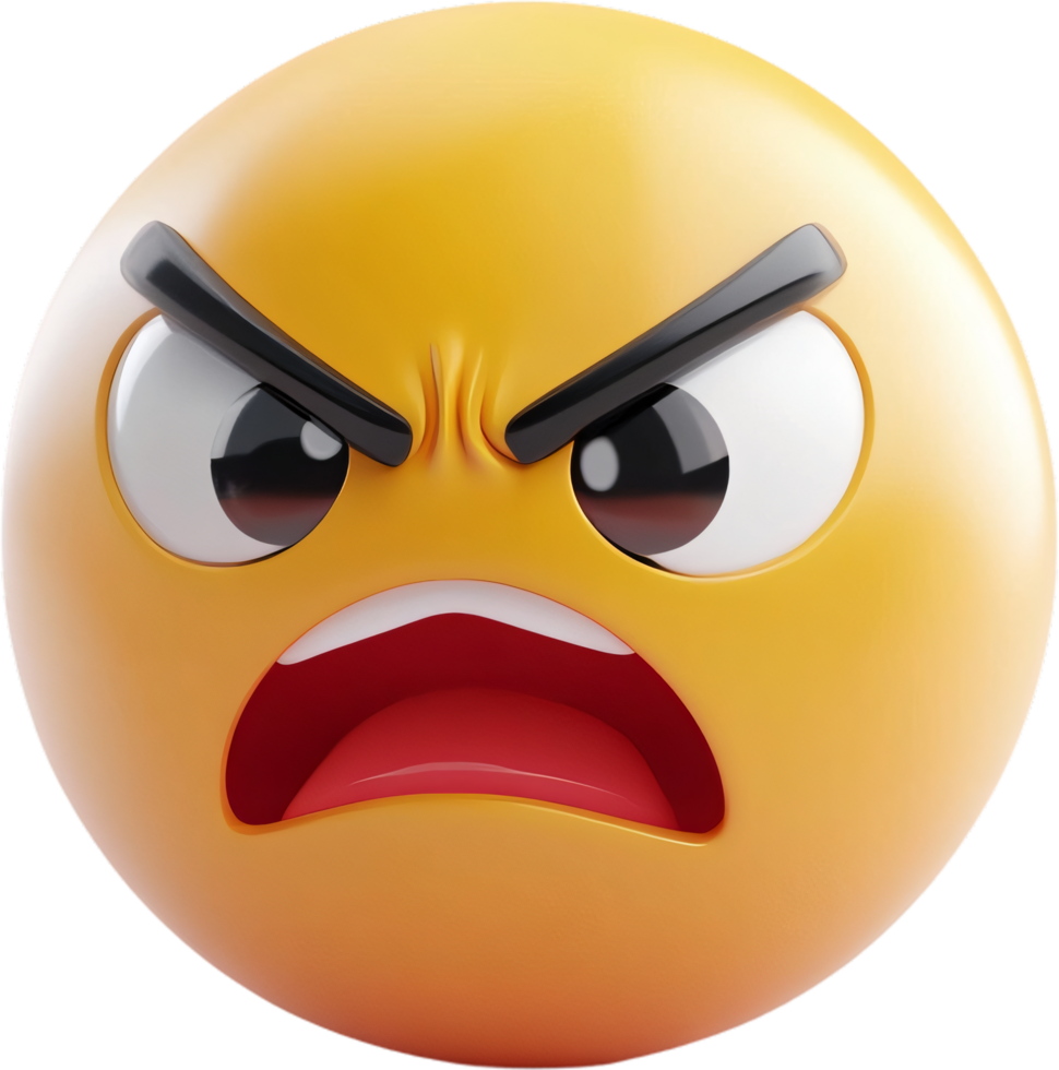 Furious face emoji with furrowed brows, scowl, and visible teeth, expressing anger, frustration, and strong negative emotions png