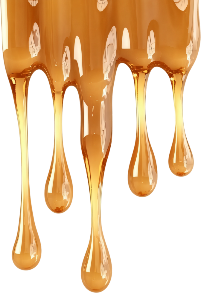Luscious honey dripping down a black background, creating a mesmerizing and sweet visual experience, perfect for adding warmth and richness. png