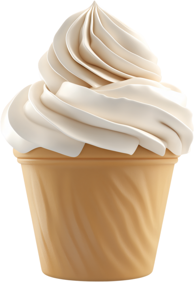 A sweet treat of swirled dessert in a cone on a black backdrop, perfect for cooling off and treating oneself to a sweet indulgence. png