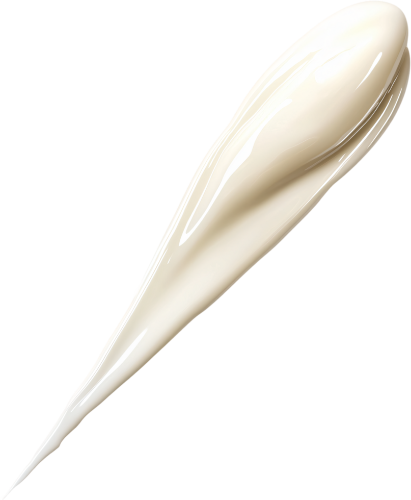 Creamy streak texture on dark background, emphasizing smoothness and viscosity, used for skincare or cosmetic product presentation. png