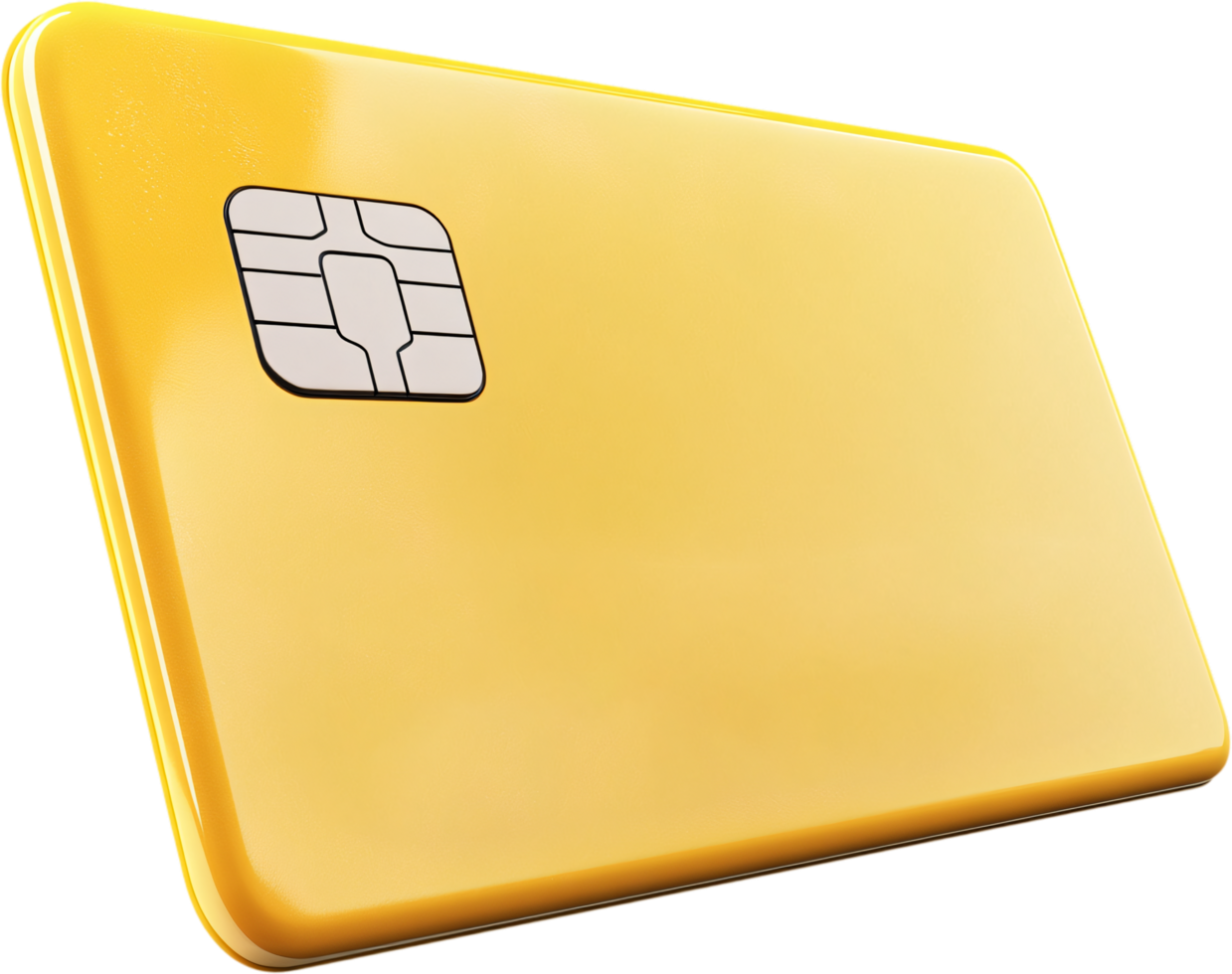 A sleek golden card with integrated chip for secure transactions, representing modern finance and technological advancement. png