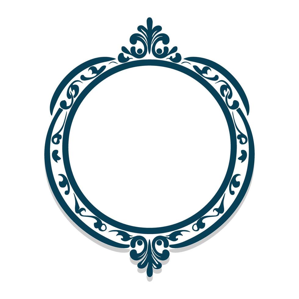 Vintage swirl blank badge design vector