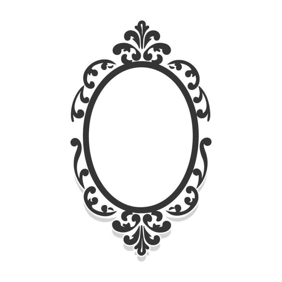 Vintage swirl blank badge. vector