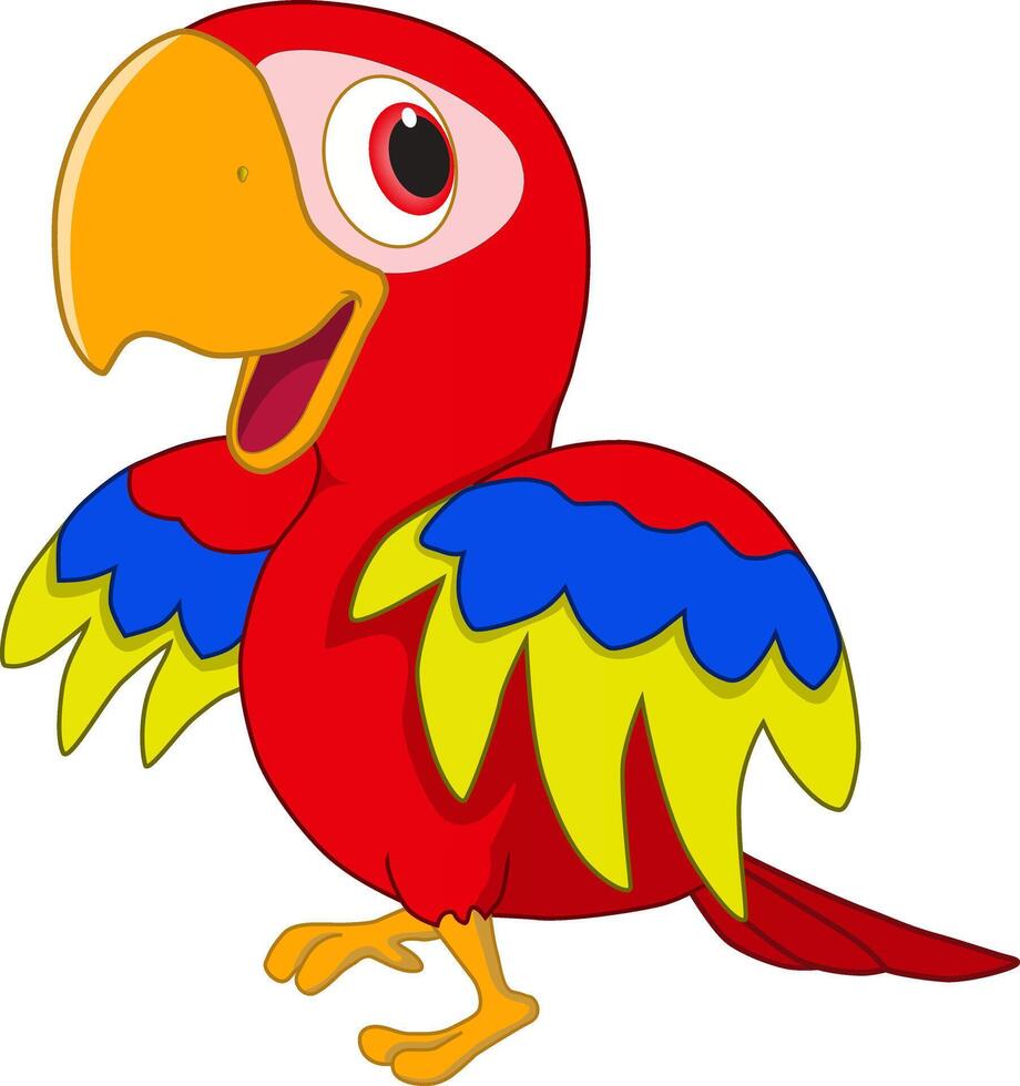 Cartoon of a funny parrot dancing vector