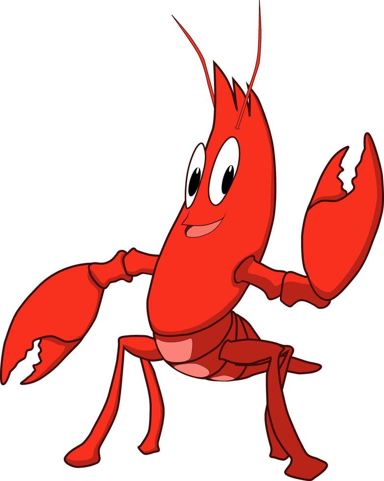 A funny little lobster waving vector