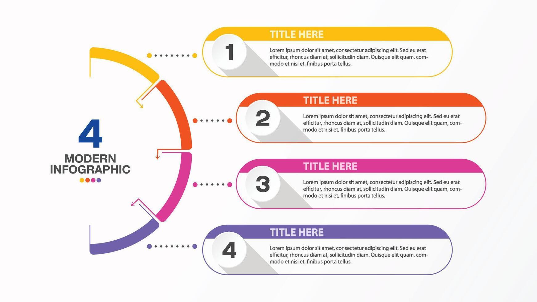 Infographic 4 options or step for presentation. Business icons concept. vector