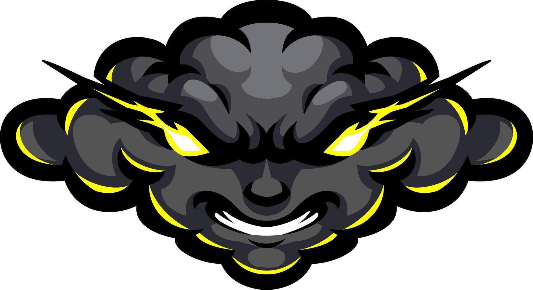 Electrifying Angry Cloud Face Mascot Design vector