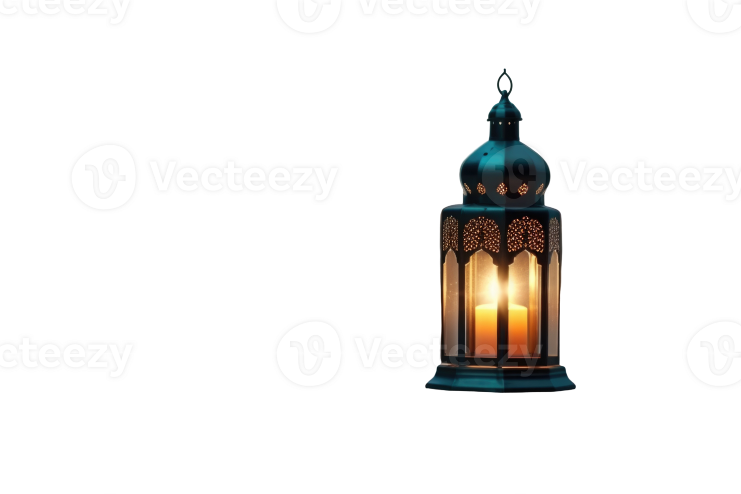 Rendering Glowing Arabic Candle Lantern Isolated on Background. png