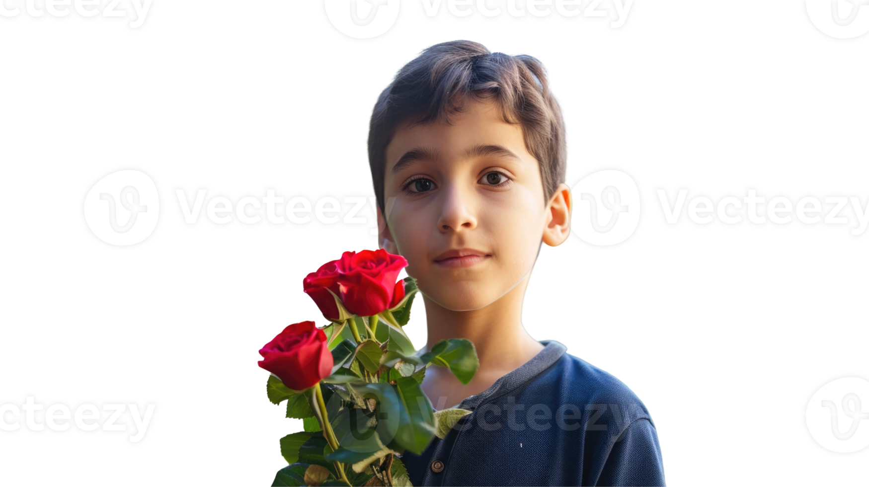 A boy holding a rose in front of him png