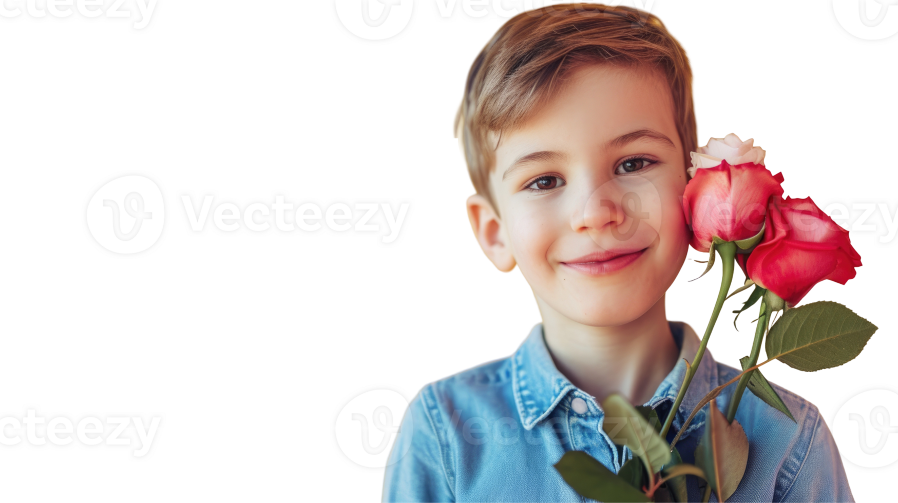 A boy holding a rose in front of him png
