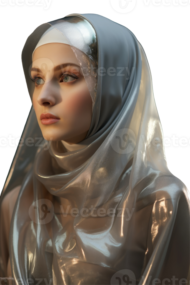 A woman in a hijab and veil png