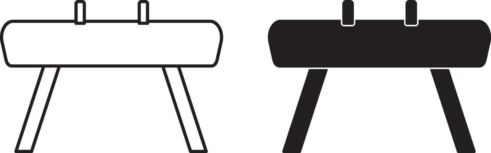 outline silhouette pommel horse icon set vector