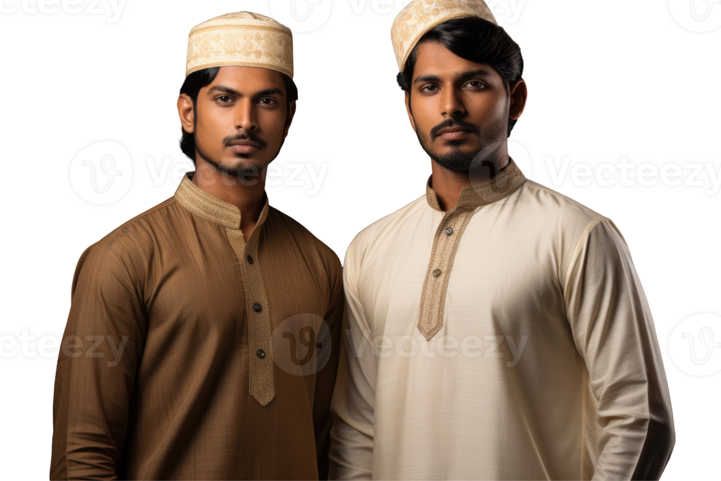 Two Muslim Man Together on the Occasion of Ramadan Mubarak Photo on Background. png