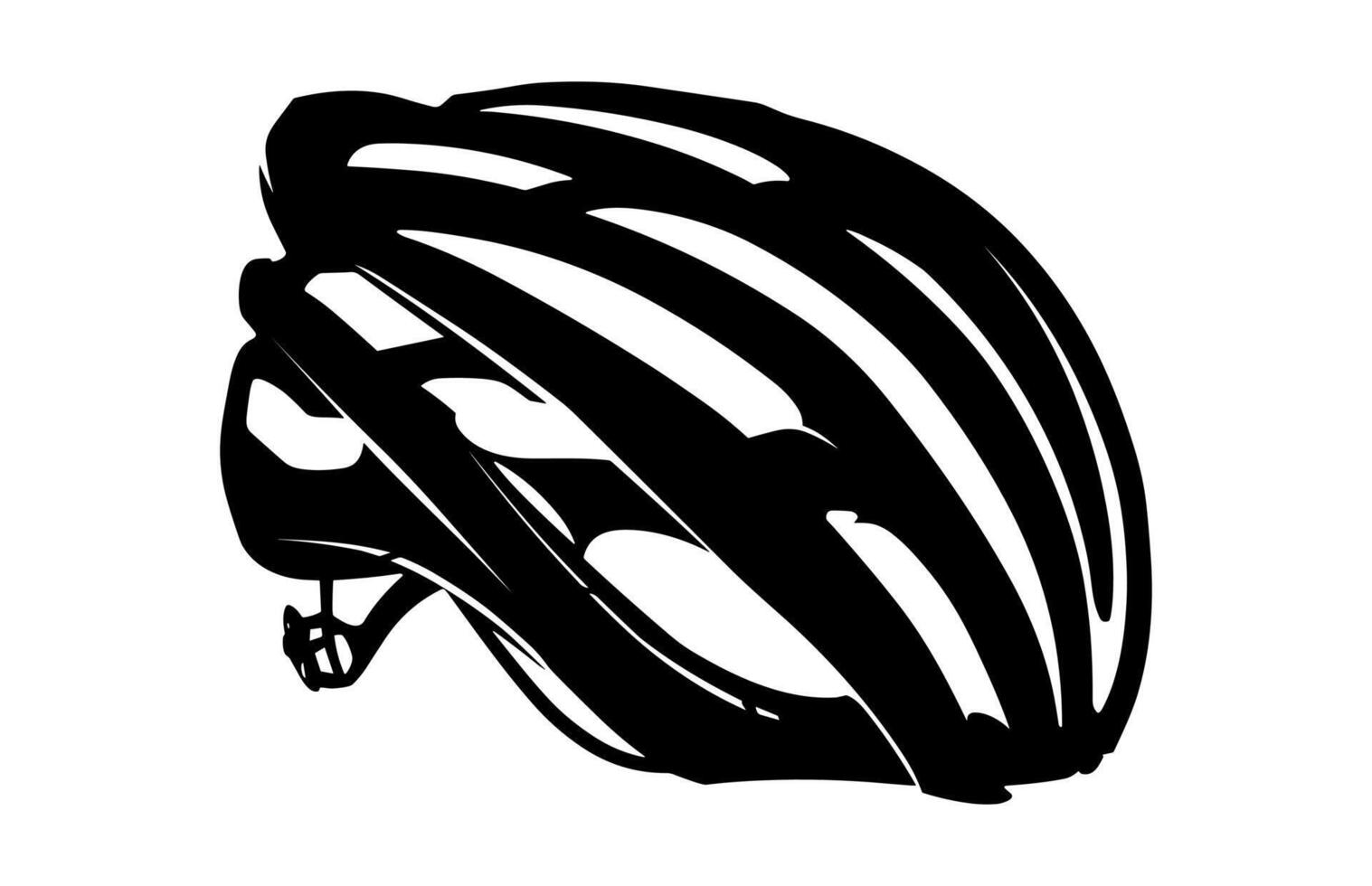 Cycle Helmet Black Silhouette isolated on white background vector