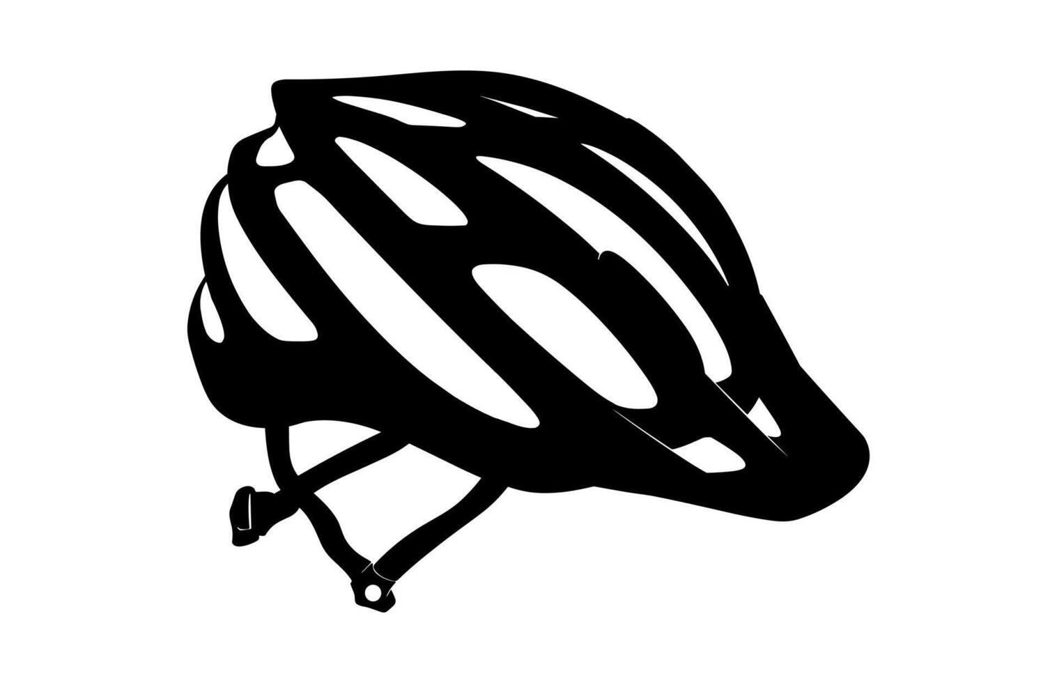 Bicycle Helmet Black Silhouette Clipart isolated on a white background vector