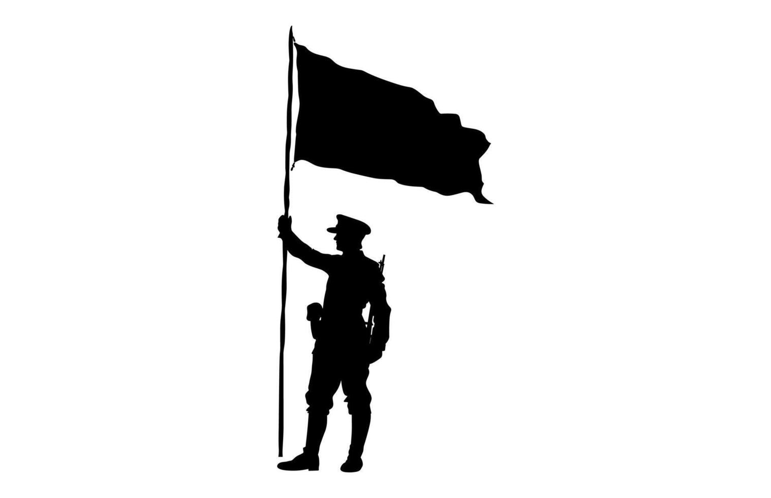 Color Guard Silhouette isolated on a white background vector