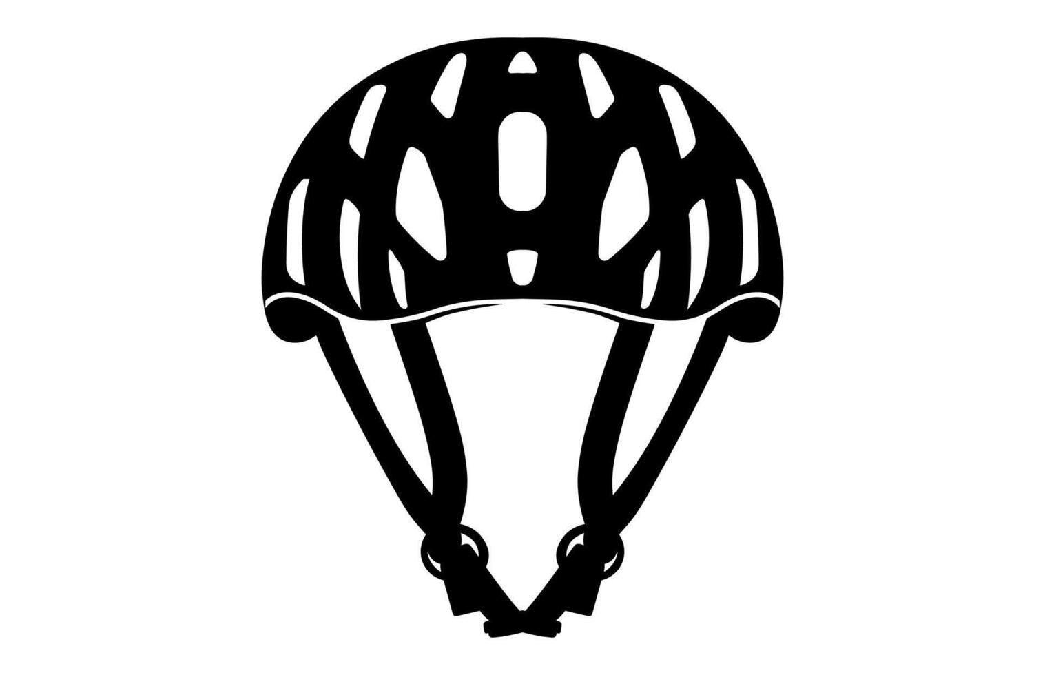Cycle Helmet Black Clipart Silhouette isolated on a white background vector