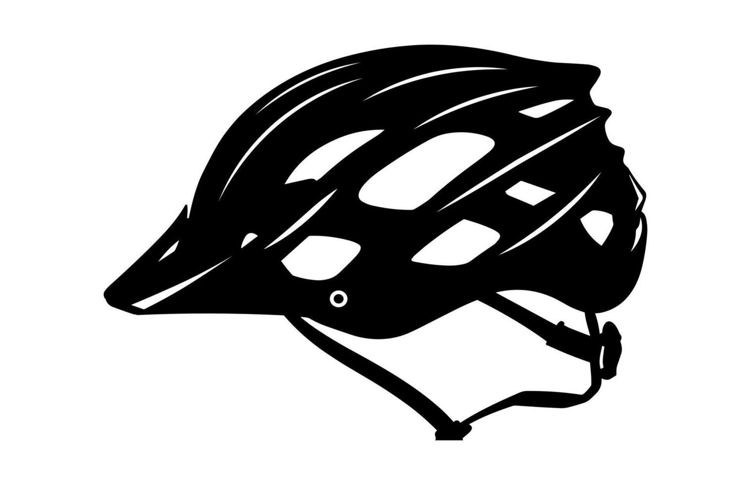 Bicycle Helmet Clipart Black Silhouette isolated on a white background vector
