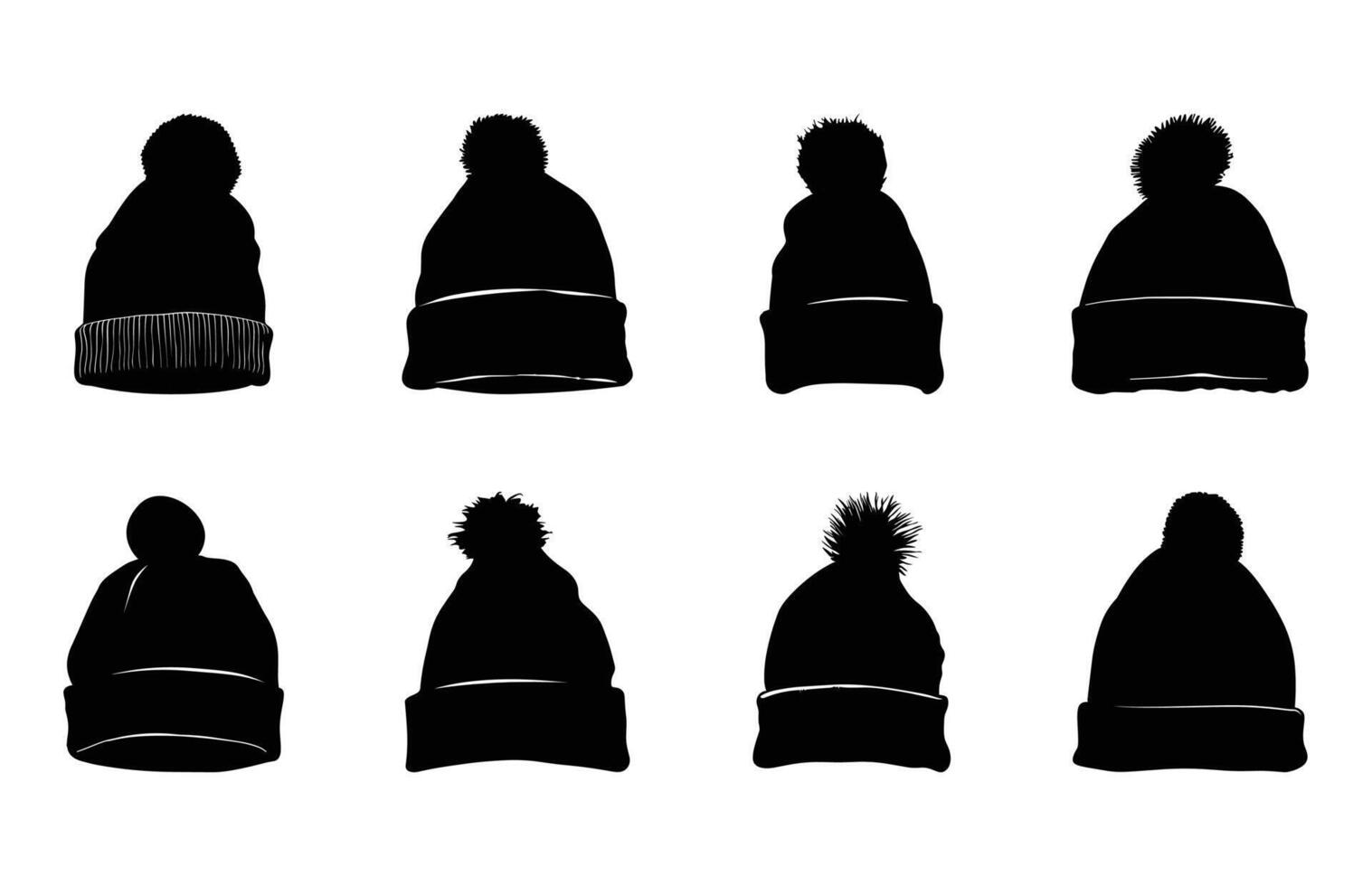 Beanie Silhouette Clipart Bundle vector