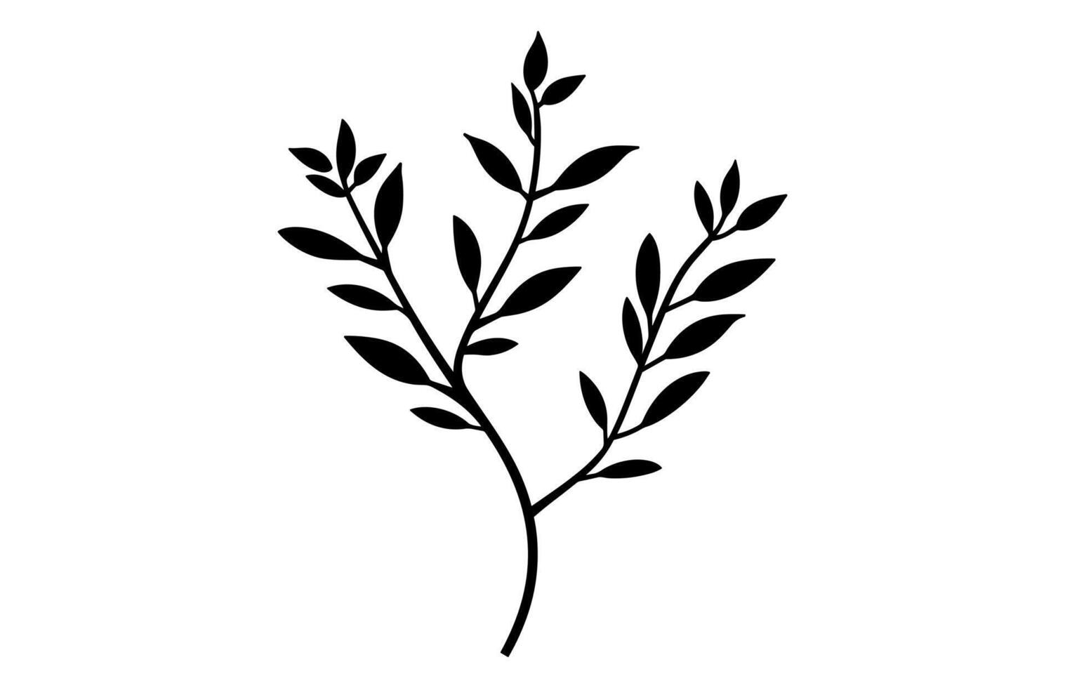 Thyme herb Silhouette Clipart isolated on white background vector