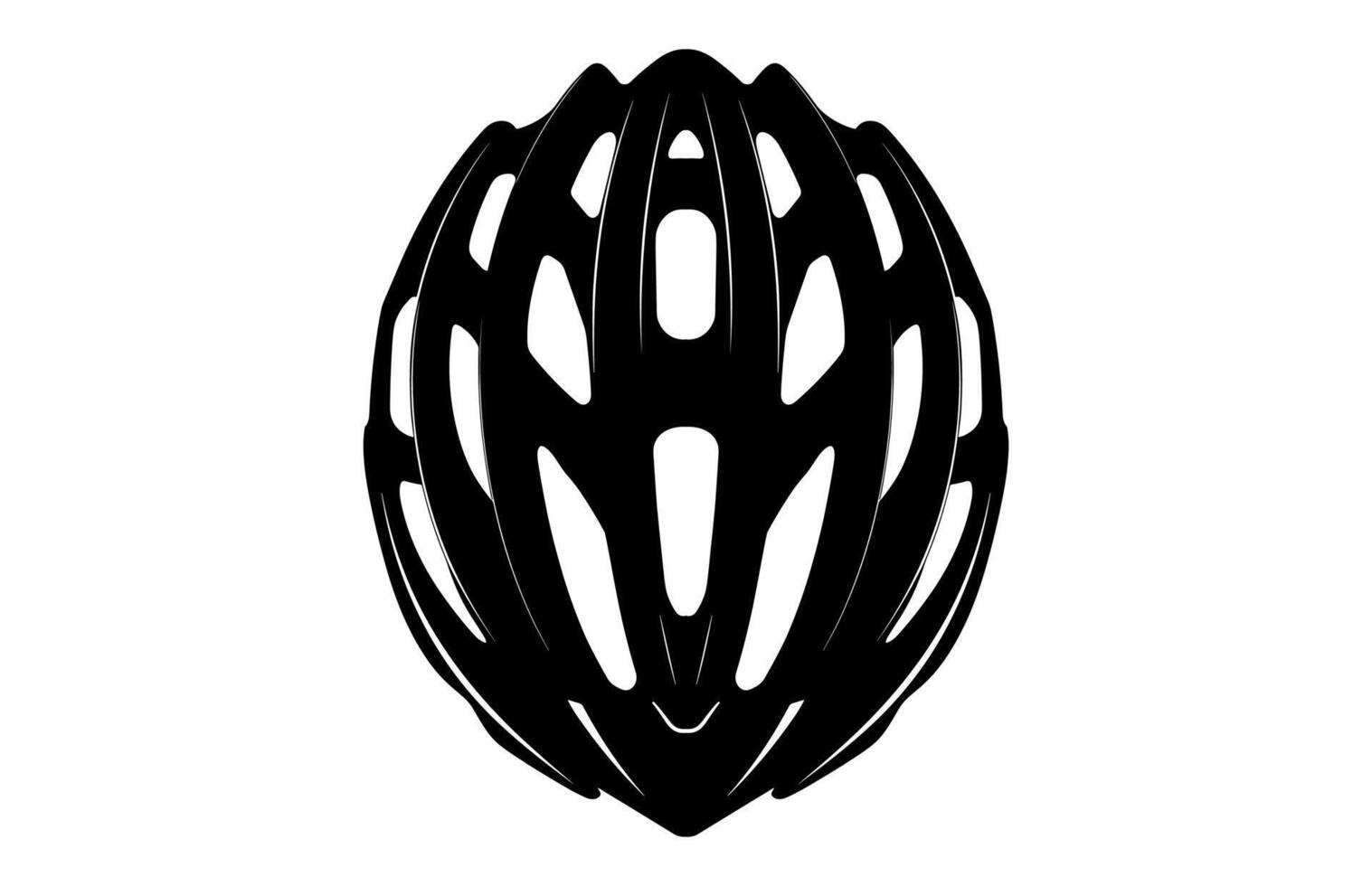 Cycle Helmet Clipart Silhouette isolated on white background vector