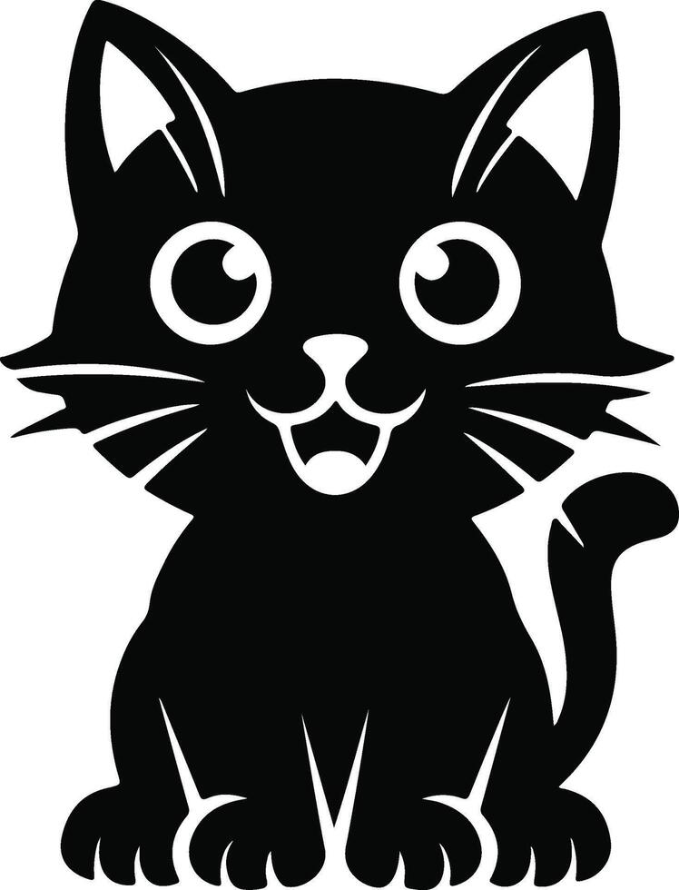 Realistic Cat Silhouette Drawing vector