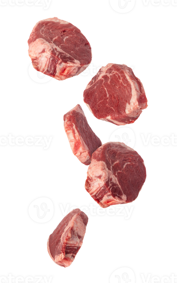 Fresh cuts of beef, showcasing marbled texture and rich color, ideal for cooking png