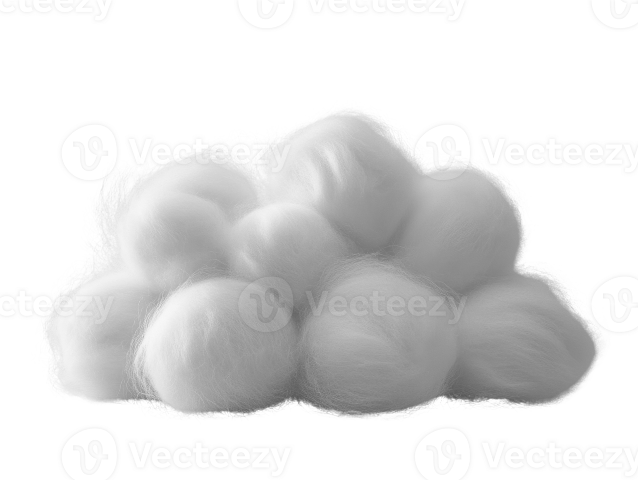 Fluffy white cotton balls resembling cloud, soft and airy texture png