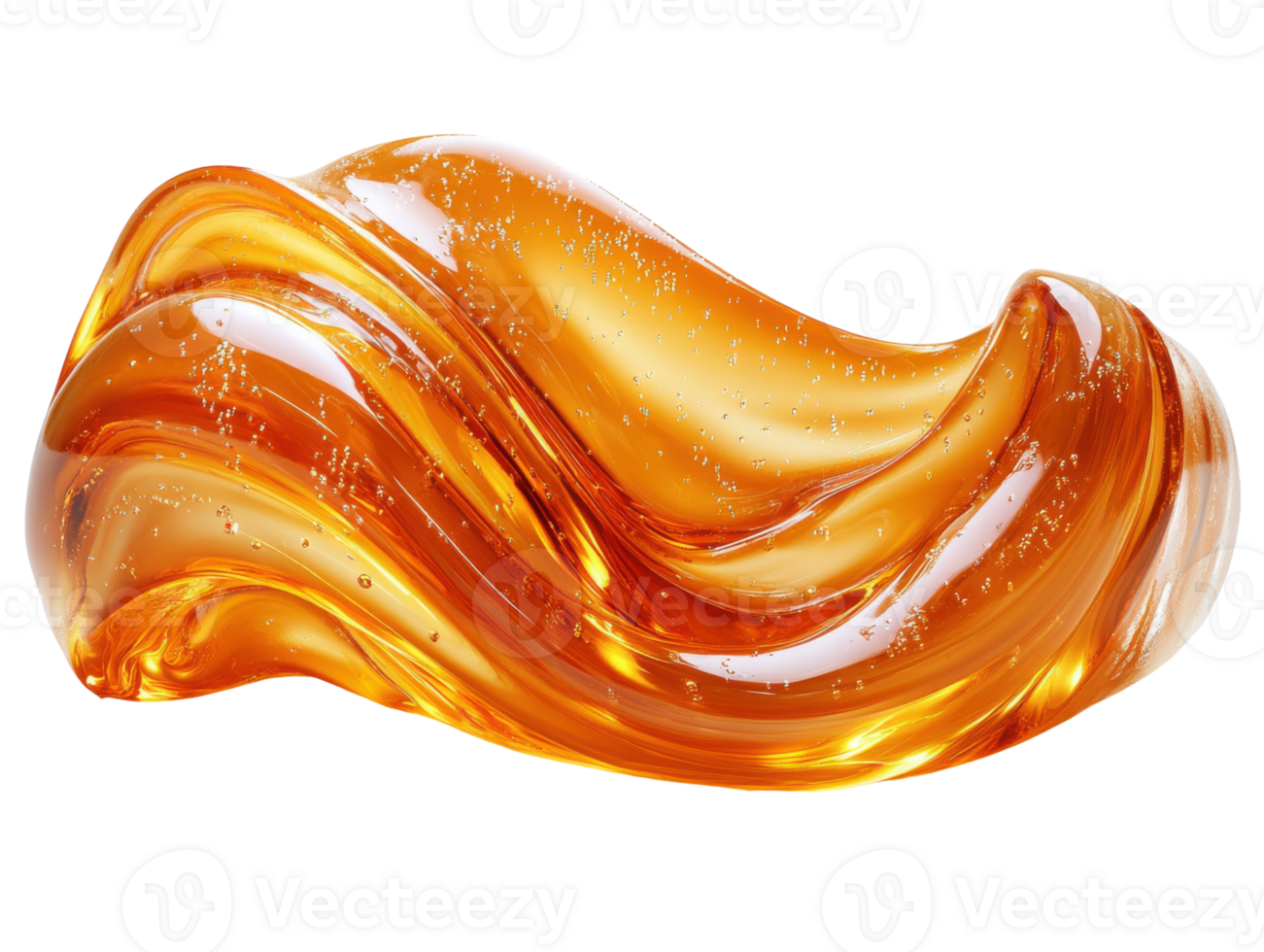 vibrant orange gel with smooth, wavy texture and bubbles, creating dynamic visual effect png