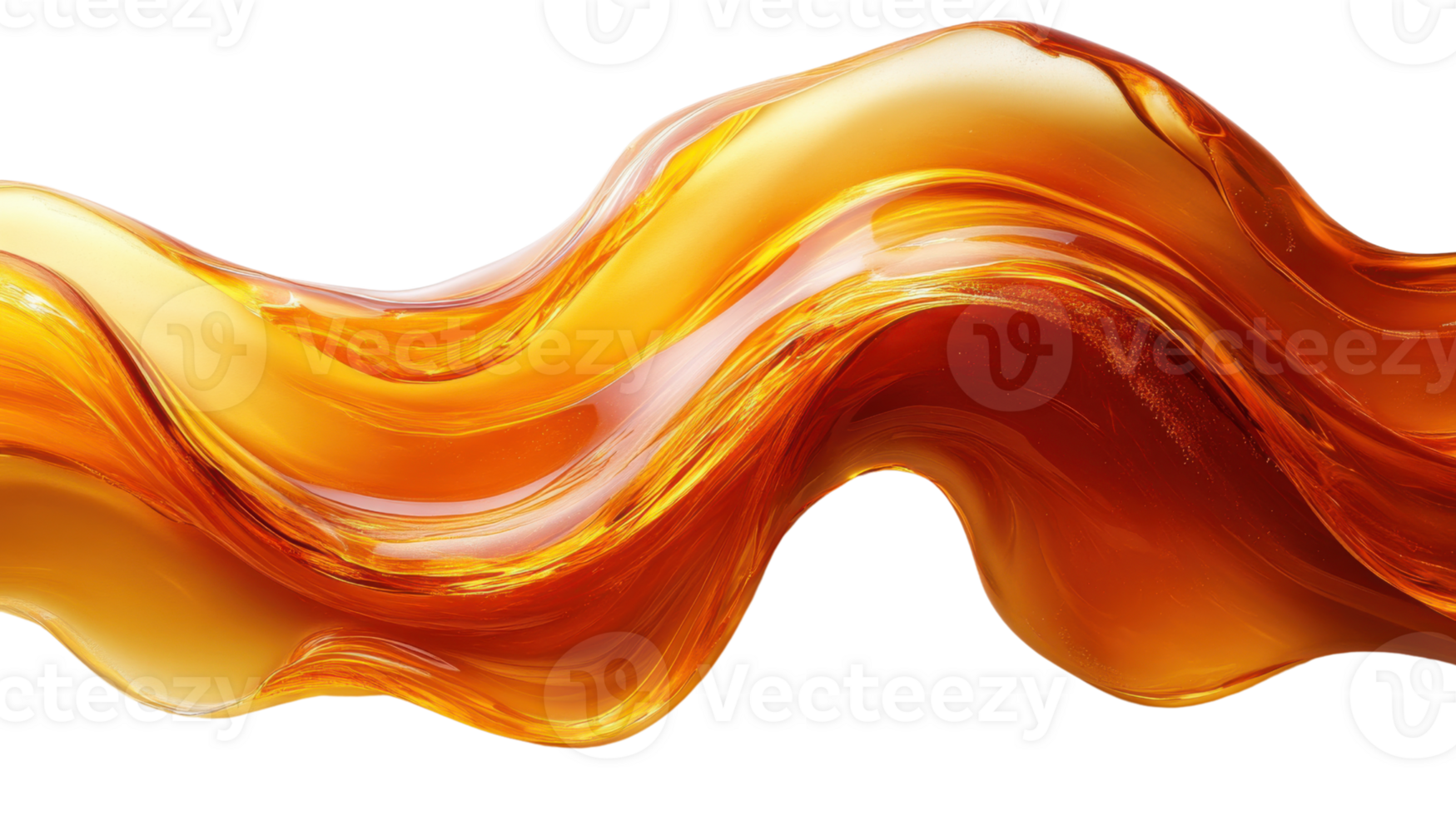 Smooth, flowing orange liquid wave with glossy texture and vibrant color png