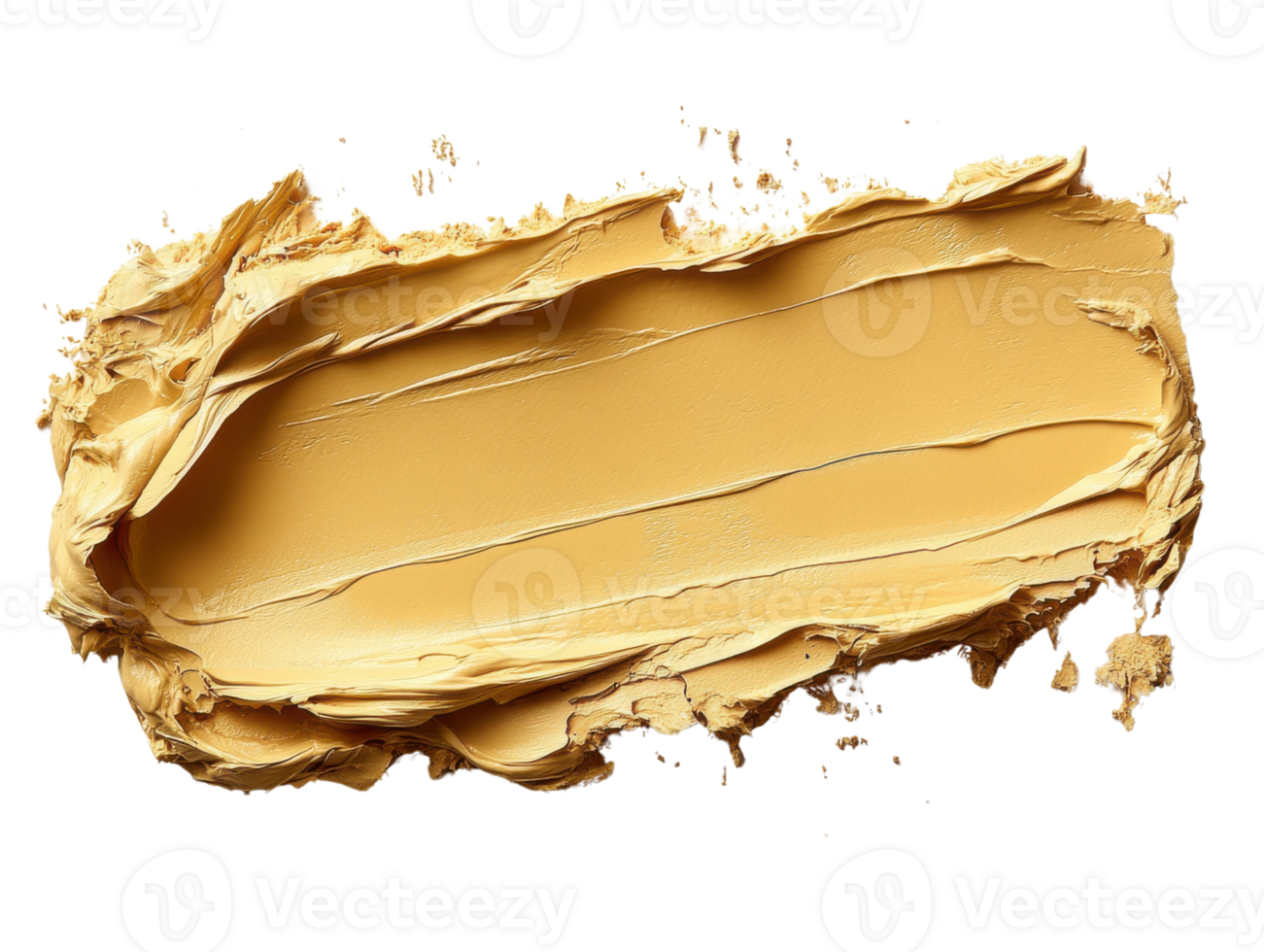 Creamy yellow paint smear on transparency background, showcasing texture and color png