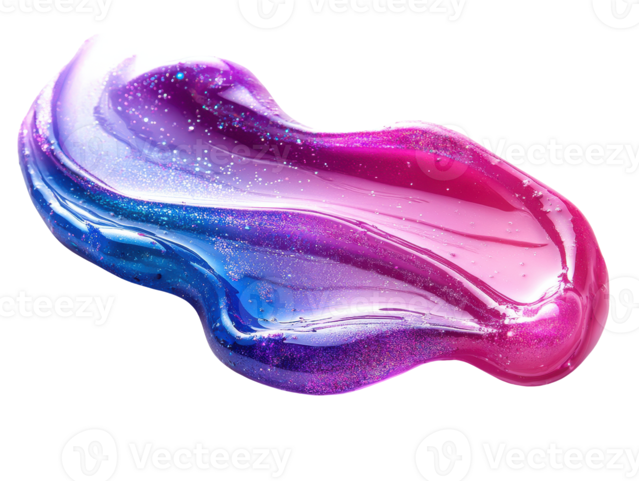 Colorful slime with glitter, pink and blue, shiny and smooth texture, playful and fun png