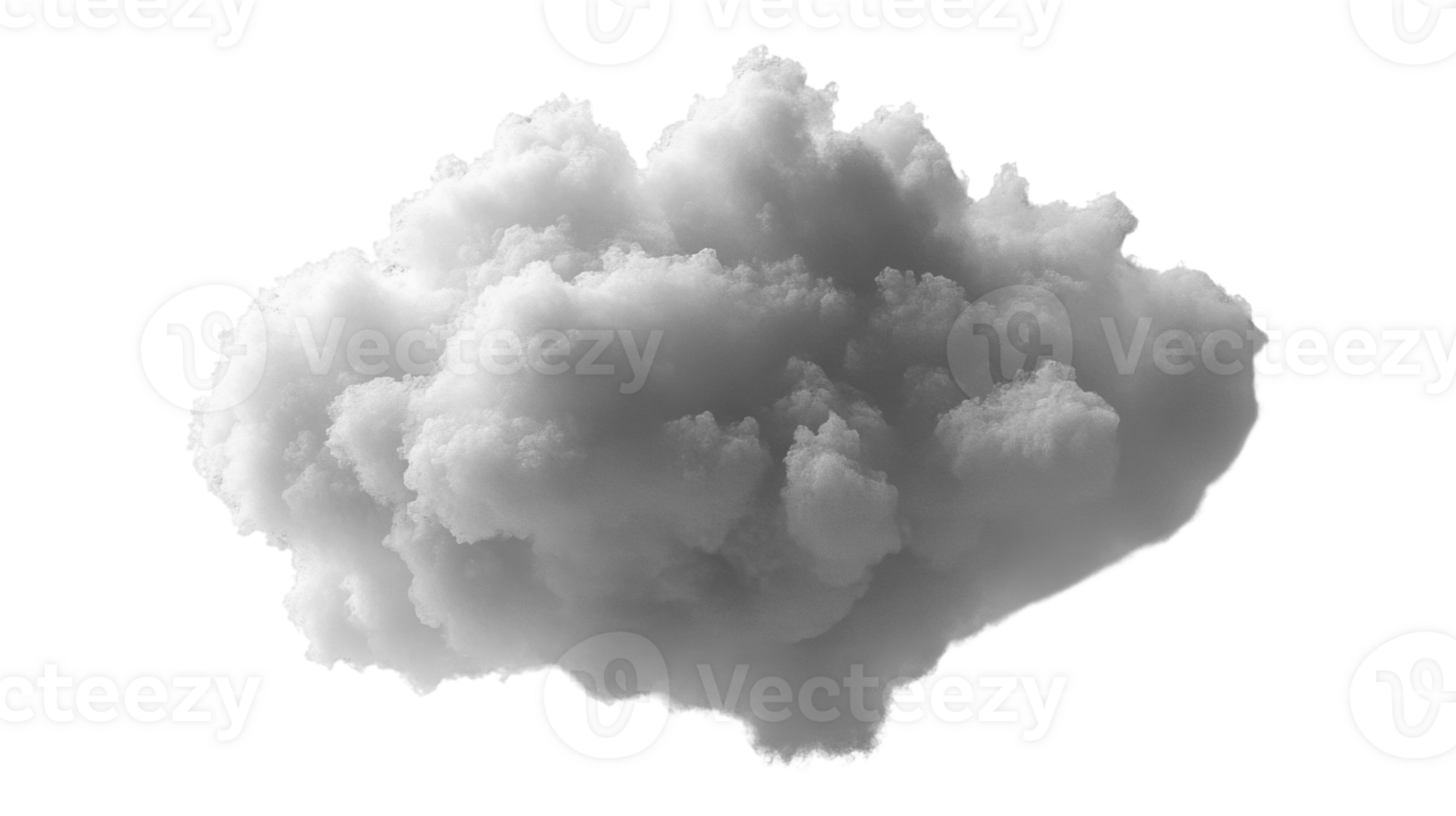 Fluffy white cloud against transparency background, creating dramatic effect png